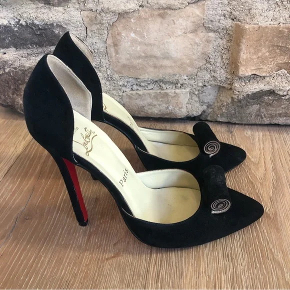 Christian Loubotin black stiletto shoes size 10 - Picture 3 of 8